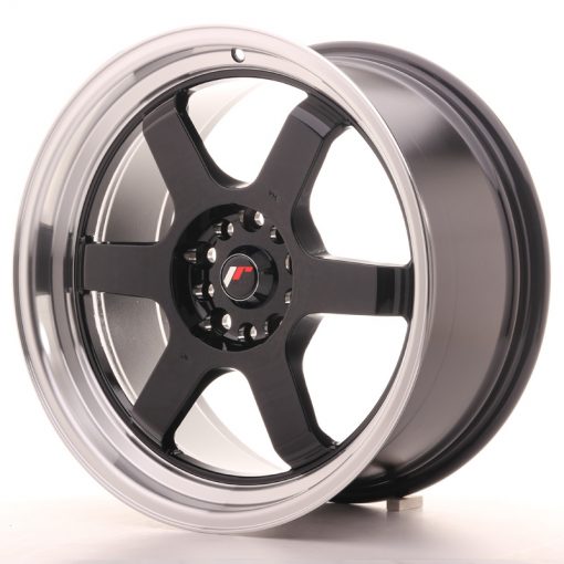 JR Wheels JR12 18x9 ET25 5x114/120 Gloss Black w/Machined Lip