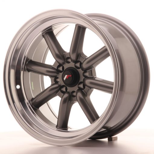 JR Wheels JR19 16x8 ET0 4x100/114 Gun Metal w/Machined Lip