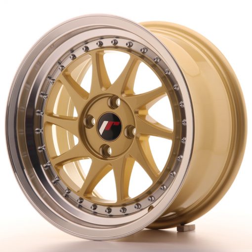 JR Wheels JR26 16x8 ET30 4x100 Gold w/Machined Lip