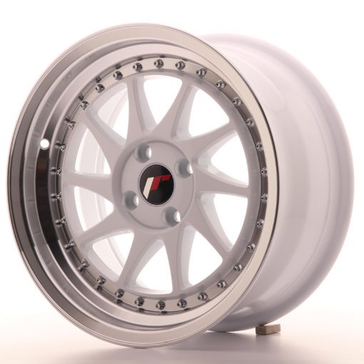 JR Wheels JR26 16x8 ET30 4x100 White w/Machined Lip