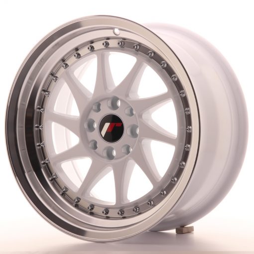 JR Wheels JR26 16x8 ET25 4x100/108 White w/Machined Lip