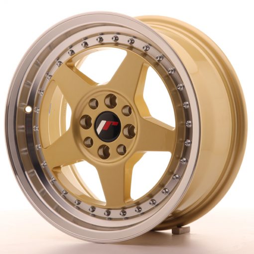 JR Wheels JR6 16x7 ET35 4x100/114 Gold w/Machined Lip