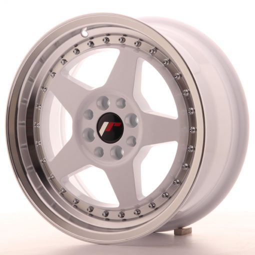 JR Wheels JR6 16x7 ET35 4x100/114 White w/Machined Lip