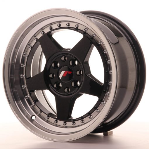 JR Wheels JR6 16x8 ET30 4x100/114 Gloss Black w/Machined