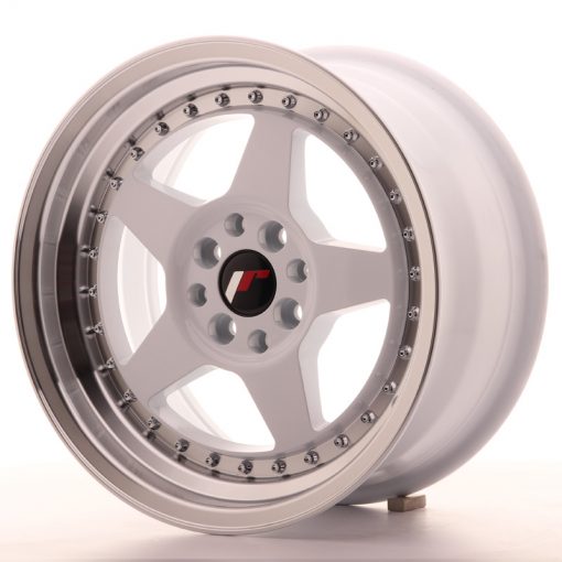 JR Wheels JR6 16x8 ET25 4x100/108 White w/Machined Lip