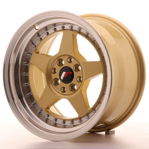 JR Wheels JR6 16x9 ET20 4x100/108 Gold w/Machined Lip